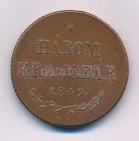 1849NB 3kr Cu T:AU Hungary 1849NB 3 Kreuzer Cu C:AU Adamo B2