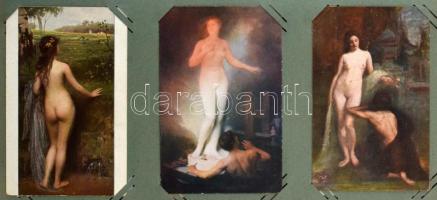 Erotikus festmények, 265 db régi képeslap szecessziós albumban. Jó minőségű, gondosan kezelt szép an...