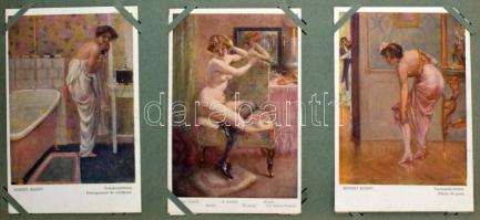 Erotikus festmények, 265 db régi képeslap szecessziós albumban. Jó minőségű, gondosan kezelt szép an...