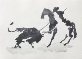 Egyed László (1953-2019): Ló és bika, 10 db grafika. Print, merített papír. Kísérőszövegen jelzett é...