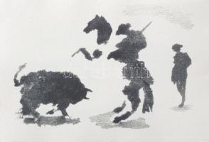 Egyed László (1953-2019): Ló és bika, 10 db grafika. Print, merített papír. Kísérőszövegen jelzett é...