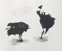 Egyed László (1953-2019): Ló és bika, 10 db grafika. Print, merített papír. Kísérőszövegen jelzett é...