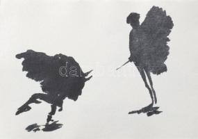 Egyed László (1953-2019): Ló és bika, 10 db grafika. Print, merített papír. Kísérőszövegen jelzett é...