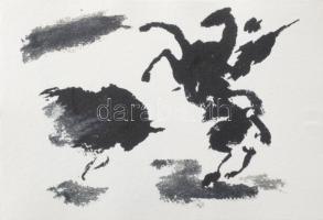 Egyed László (1953-2019): Ló és bika, 10 db grafika. Print, merített papír. Kísérőszövegen jelzett é...