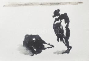 Egyed László (1953-2019): Ló és bika, 10 db grafika. Print, merített papír. Kísérőszövegen jelzett é...