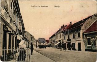 1910 Károlyváros, Karlovac; Banija / utca, üzletek / street view, shops (Rb)