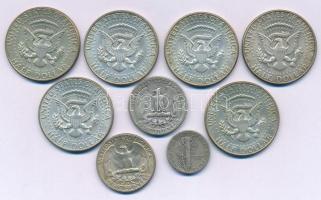 Amerikai Egyesült Államok 1941-1964. 1/4$ (25c) Ag "Washington" (2xklf) + 1942. 1d (10c) A...