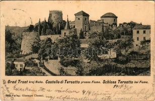 1907 Fiume, Rijeka; Grad Trsat / Castello di Tersatto / Schloss Tersatto / castle. Giuseppe Chesani (EK)