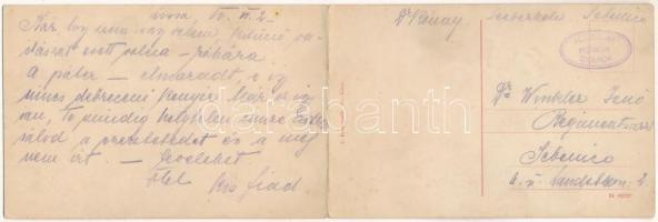 Vis, Lissa; 2-részes kihajtható panorámalap / 2-tiled folding panoramacard. P. Bradanovic (fl)