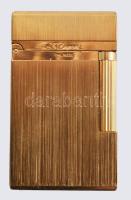 St, Dupont aranyozott öngyújtó, szálcsiszolt felülettel, jelzett, sorszámozott 65x32mm. Hozzá Limoge...
