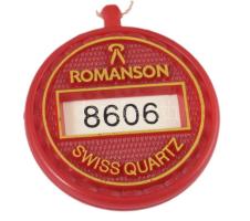 Romanson titán bevonatos férfi kvarc óra. Eredeti dobozában, bőr szíjjal. d: 34 mm