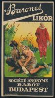 Barones likőr szecessziós számolócédula