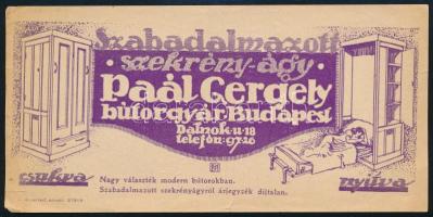 Paál Gergely bútorgyár számolócédula