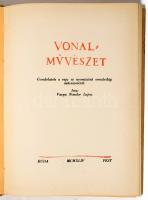 Varga Nándor Lajos: Vonalművészet. Gondolatok a rajz és a nyomtatott vonalvilág művészetéről. DEDIKÁLT, számozott példány. Bp., 1944., Szerzői,(O. M. Kir. Képzőművészeti Főiskola Grafikai Osztályán), VI+[2]+281 p. Első kiadás. Megjelent "... 333 példányban, beleértve 99 számozottat is." Számozott (73./333) példány. Gazdag képanyaggal illusztrált. Korabeli félvászon kötésben