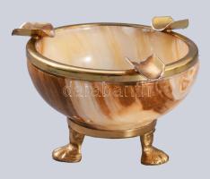 Ónix hamutartó réz szerelékkel, d: 9,5 cm, m: 6,5 cm