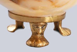 Ónix hamutartó réz szerelékkel, d: 9,5 cm, m: 6,5 cm