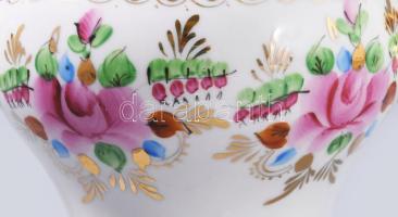 Gzhel porcelán szamovár, jelzett, m: 21 cm