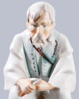 Zsolnay Szalonnázó paraszt. Terv.: Szomor János (1908-1980). Jelzett, kézzel festett, hibátlan, m: 3...