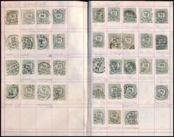 Krajcáros tanulmány gyűjtemény az 1881-es 20kr bélyegből, összesen 646 db bélyeg fogazat és típusváltozatokkal, cserefüzetben (Gudlin ~16.000 p) / Study collection of 20kr stamps with perforation and type varieties in booklet, 646 stamps