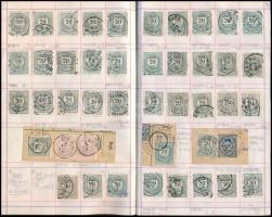 Krajcáros tanulmány gyűjtemény az 1881-es 20kr bélyegből, összesen 646 db bélyeg fogazat és típusvál...