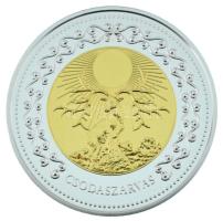 Csontos Attila DN "Örök értékeink / Csodaszarvas" aranyozott, ezüstözött Cu-Ni emlékérem kapszulában (39mm) T:PP