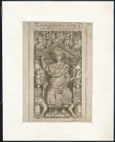 Flavius és Probus diptichon részlete, rézmetszet, Ruphoruus. 10x17 cm