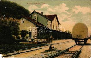 Dés, Dej; vasútállomás. Gálócsi Samu kiadása / railway station (b)