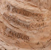 Zsombori Árpád (1958-): Gondolkodó férfi. Kerámia jelzett, m: 16 cm