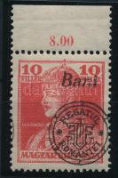 Nagyvárad 1919 Károly ívszéli 10f eltolódott felülnyomással, Bodor vizsgálójellel