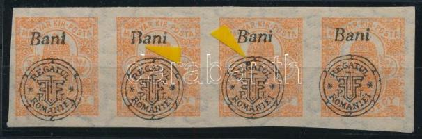 Nagyvárad 1919 Hírlapbélyeg 4-es csík lemezhibákkal, Bodor vizsgálójellel