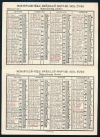 1932 Időjósló naptár - Schlaffler-féle időjelző naptár 1932. évre Kihajtható kártyanaptár