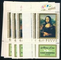 1974 Mona Lisa 20 db bélyeg, 10-10 db alsó és felső szelvénnyel (24.000)