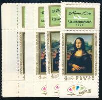 1974 Mona Lisa 20 db bélyeg, 10-10 db alsó és felső szelvénnyel (24.000)