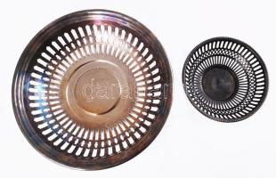 5 db klf ezüstözött tálka, áttört, régi darabokkal 12-32 cm ig