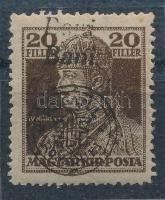 Nagyvárad 1919 Károly 20f kettős felülnyomással, Certificate: Bodor