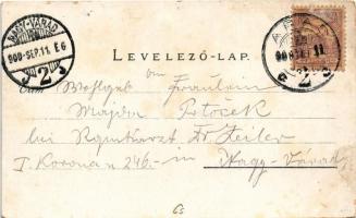 1900 Arad, Városháza, lóvasút, Vértanúk szobra, Arad-Csanádi Egyesült Vasutak palotája. Kerpel Izsó ...