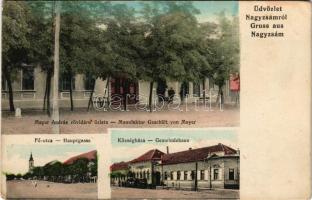 1924 Nagyzsám, Großscham, Sama, Jamu Mare; Fő utca, Községháza, Mayer András rövidáru üzlete. Theodor Rechnitzer kiadása / main street, town hall, shop (EK)