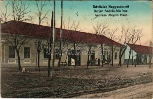 1924 Nagyzsám, Großscham, Sama, Jamu Mare; Mayer András-féle ház és üzlet. Mayer András saját kiadása / Andreas Mayers Haus / publisher's shop and house (EK)