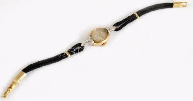 Bulova aranyozott női karóra, jelzett, kézi felhúzós, működik 15x28 mm