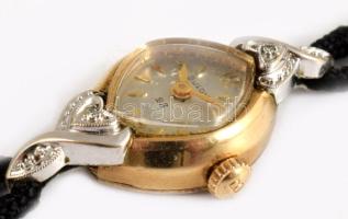 Bulova aranyozott női karóra, jelzett, kézi felhúzós, működik 15x28 mm