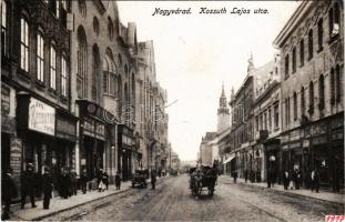 1917 Nagyvárad, Oradea; Kossuth Lajos utca, üzletek / street view, shops (EK)