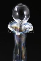 Kancsót formáló parfümös üveg, irizáló, hibátlan, m: 13,5 cm