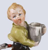 Wagner &amp; Apel Bertram fiút fenéken csípő liba. Jelzett, kézzel festett, hibátlan, m: 11 cm