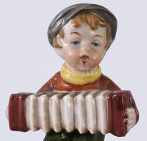 Wagner &amp; Apel Bertram kutyájának harmonikázó fiú. Jelzett, kézzel festett, hibátlan, m: 12 c...