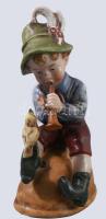 Wagner &amp; Apel Bertram madárnak fuvolázó fiú. Jelzett, kézzel festett, hibátlan, m: 12 cm