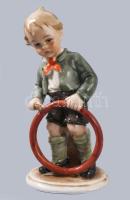 Wagner &amp; Apel Bertram karikázó fiú és lány pár. Jelzett, kézzel festett, a lány karikája rag...