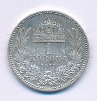 1912KB 1K Ag "Ferenc József" T:XF,VF patina Adamo K5.1