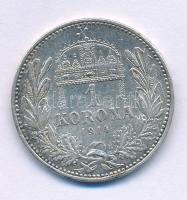 1914KB 1K Ag "Ferenc József" T:XF,VF patina Adamo K5.1