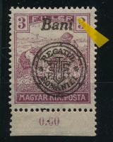 Nagyvárad 1919 Arató ívszéli 3f vastag i betű lemezhibával, Bodor vizsgálójellel