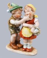 Wagner &amp; Apel Bertram udvarló kisfiú. Jelzett, kézzel festett, hibátlan, m: 12 cm
